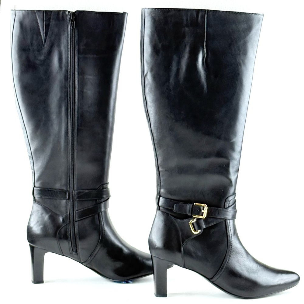 Lauren (Ralph Lauren) Nally Chelsea Calf Boot, Black, Size 9.5 B, Wide Calf